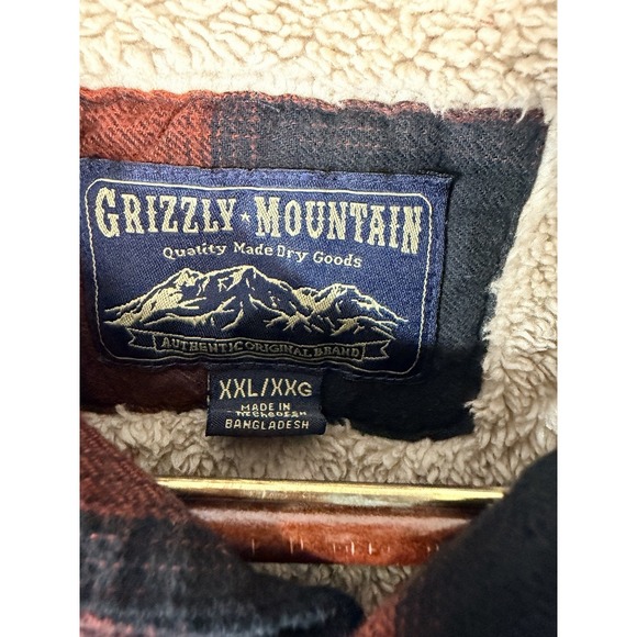 Lot 3 Grizzly Mtn Fleece Lined Plaid Flannel Snap Shirts - 2XL Red/Black + 2XL - Picture 16 of 16